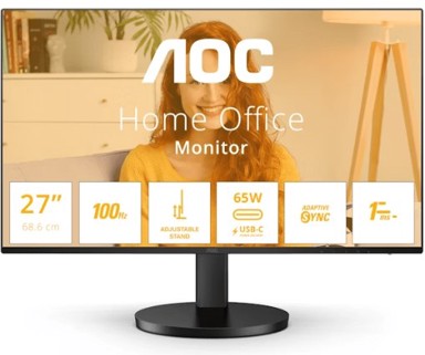AOC Monitor IPS Q27B3CF2, 27", QHD, HDMI, USB-C, HAS, 100Hz